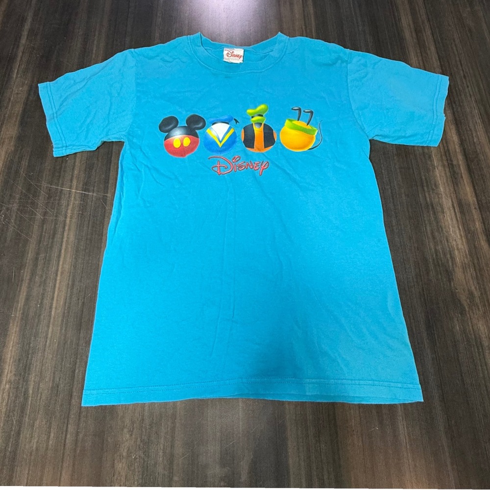 Disney Characters Graphic Tee Aqua Blue Short Sleeve‎ T-Shirt Small
